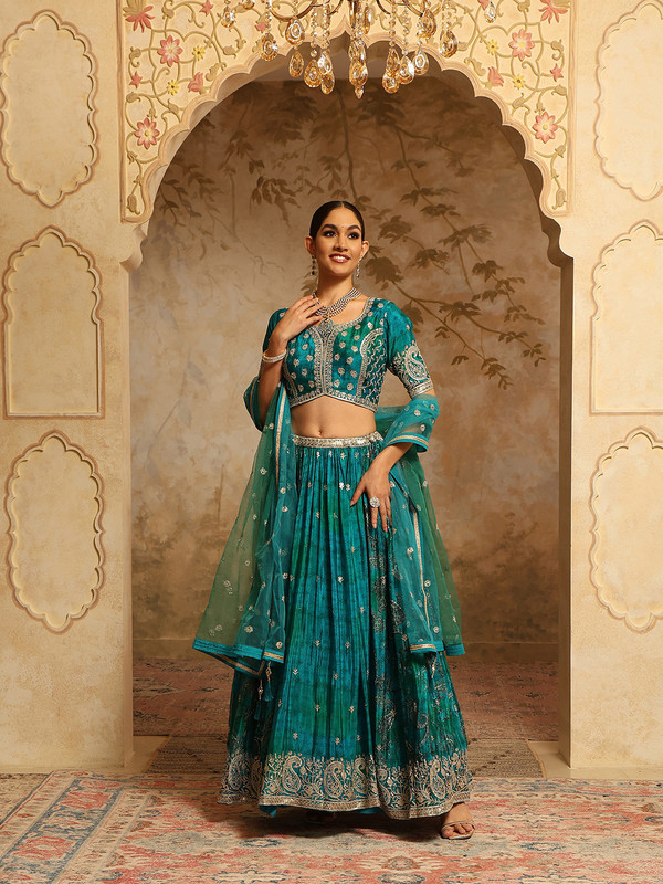 Meena Bazaar Printed Stitched Lehenga Choli