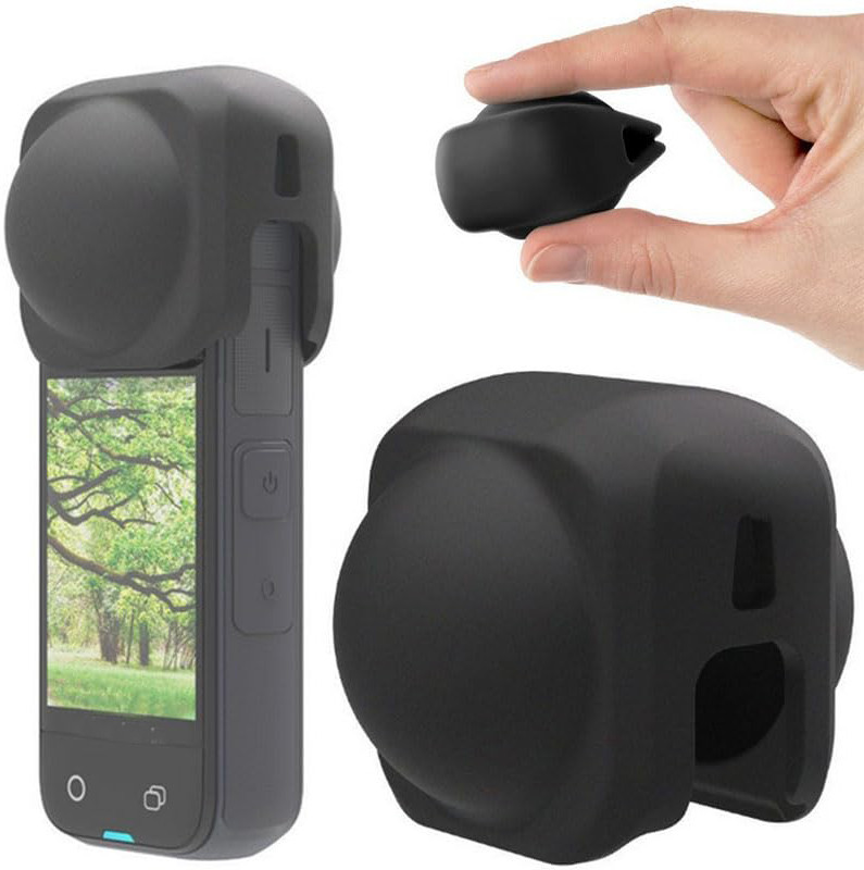 Zorbes Silicone Lens Cover for Insta360 X5 X4  Lens Cap(Black)