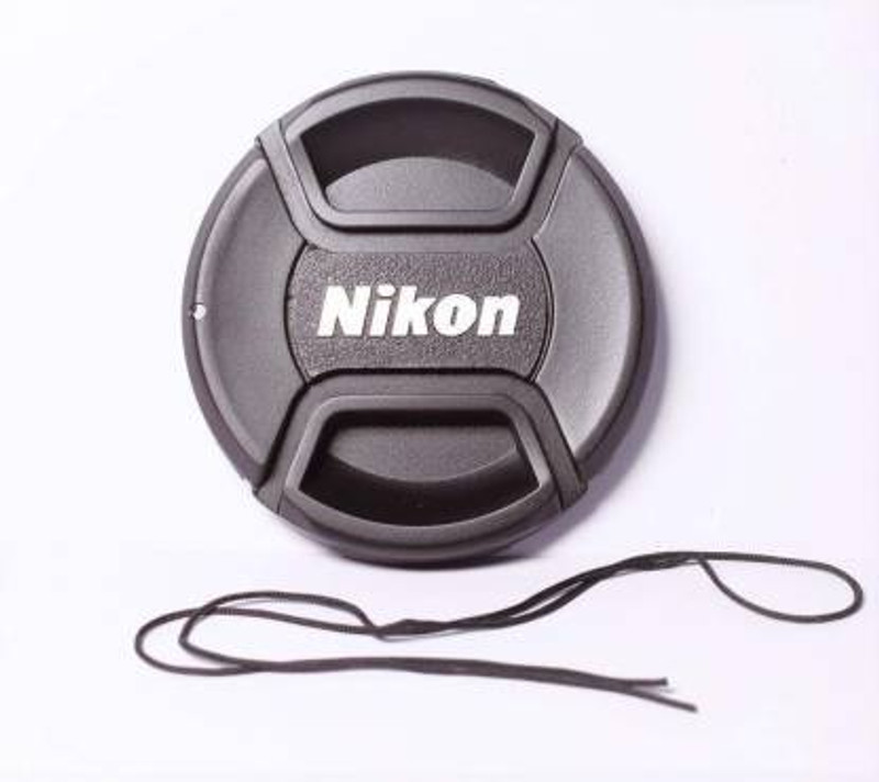 Cam cart 55mm Center Pinch Lens Cap Cover D5600, D3400 DSLR Camera With 18-55mm Lens Cap(Black, 55 mm)