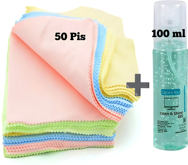 samixonix mobile, laptop, camera, sunglass cleaning cloth and gel for Mobiles, Computers, Laptops(100Ml gel & 50 pis cloth)