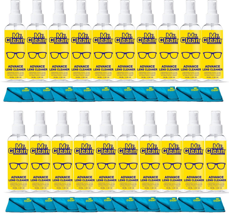 MCP Lens & Screen Cleaner Spray Kit – Pack of 20 (100ml + Cloth) | Streak-Free Shine  Lens Cleaner(2000 ml, 5.1 inch, Pack of 40)