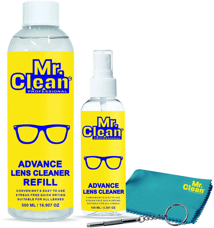 MCP Lens Cleaner (500ml) Refil(100ml) with 1 Microfiber Cloth & Screwdriver Lens Cleaner(500 ml, 6 x 7 inch, Pack of 4)