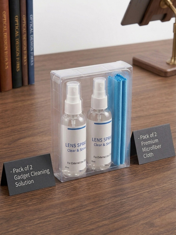 Craftvue Lens Cleaner Spray Kit (Pack of 2) with 2 Premium Microfiber Cloths(2 x60ml)  Lens Cleaner(60 ml, 6 inch, Pack of 2)