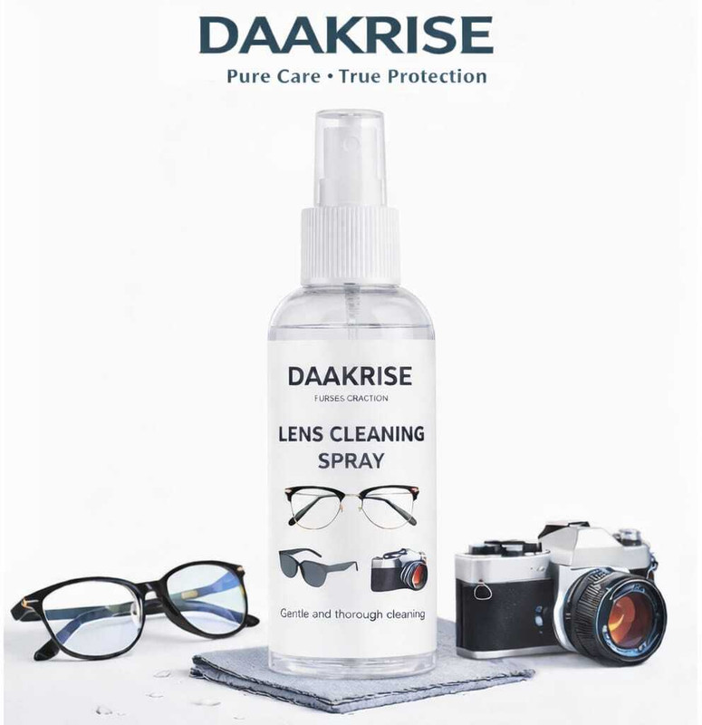 DAAKRISE2 Lens Cleaning Spray with Microfiber Cloth - Streak-Free Cleaner Lens Cleaner  Lens Cleaner(60 ml, 4*6 inch, Pack of 1)
