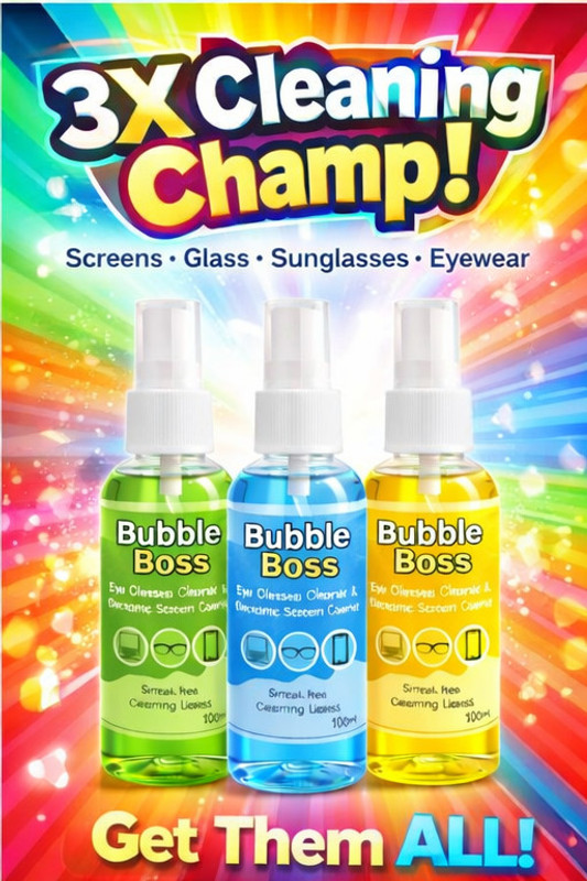 BUBBLEBOSS multi-purpose powerfull cleaning spray [for screen, eye specs, sun glasses]  Lens Cleaner(100 ml, 0 inch, Pack of 3)