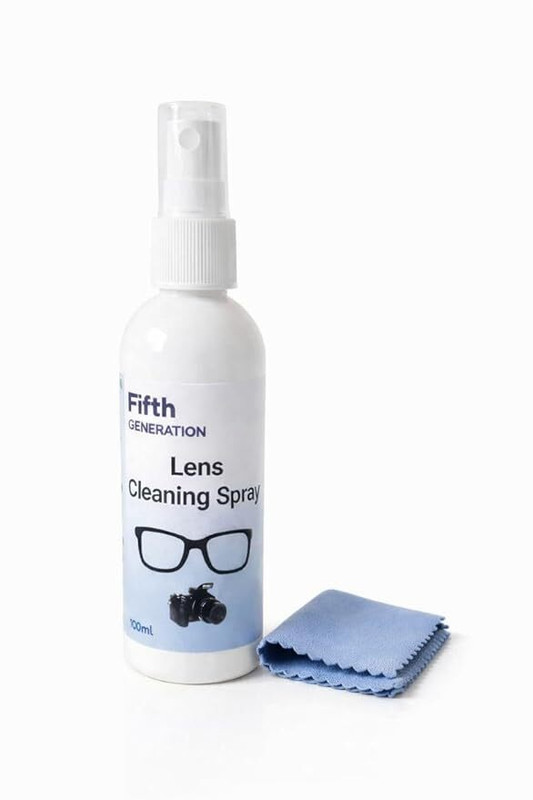 Fifth Generation Lens Cleaning Spray,Lens Cleaning Solution Kit Microfiber Cloth  Lens Cleaner(100 ml, 5 inch, Pack of 1)