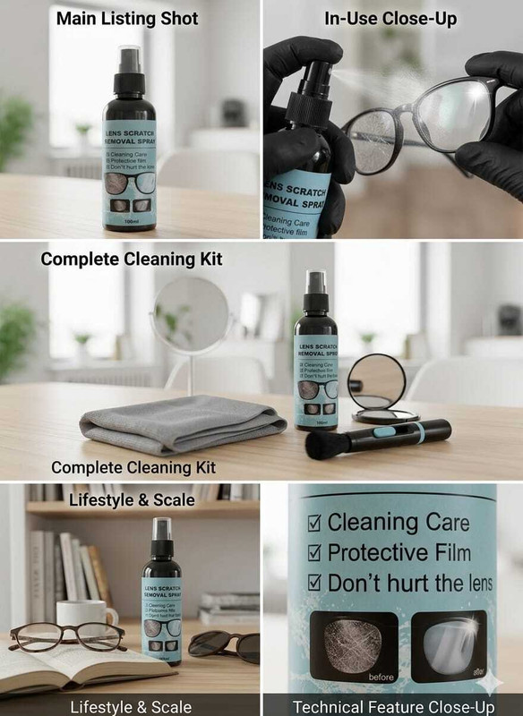kridhrish Scratch Removal Spray for Eyeglass and Sunglasses  Lens Cleaner(100 ml, NA inch, Pack of 1)