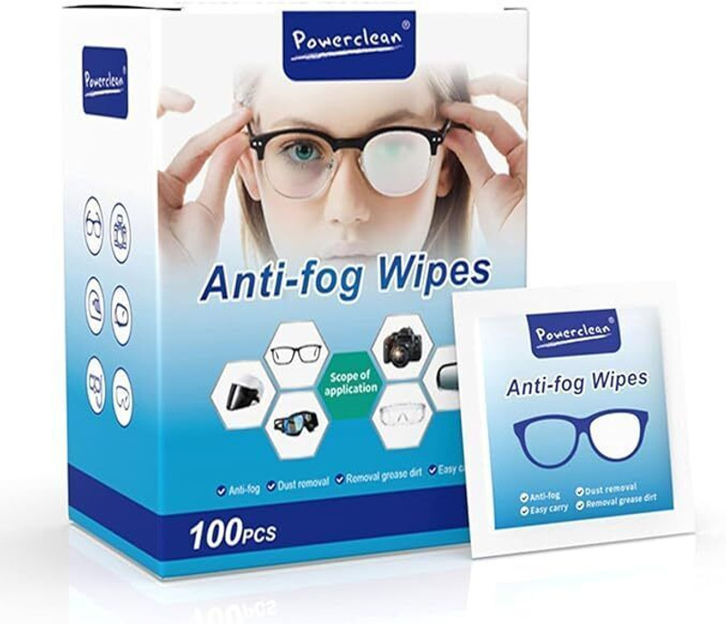 Spatlus 100Pcs Anti Fog Wipes for Glasses, Individually Wrapped Lens Cleaner Wipes  Lens Cleaner(0 ml, 2.36 inch, Pack of 1)