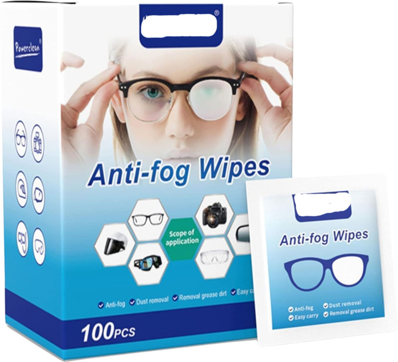 IDEA CHASERS 100Pcs Anti Fog Wipes for Laptop Computer, Pc Monitor, Phone, Watch, Camera Lens  Lens Cleaner(1 ml, Wipes inch, Pack of 100)