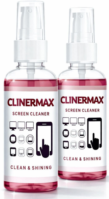 Clinermax Screen Cleaner Combo 2 Pack | Streak-Free Shine All Devices Camera Lens  Lens Cleaner(100 ml, Microfiber Cloth Size: 12 × 12 cm inch, Pack of 2)