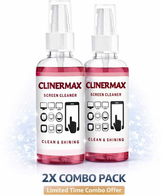 Clinermax Screen Cleaner 2 Bottle Combo | Anti Streak Multi Device screen cleaner spray Lens Cleaner(100 ml, 12 cm × 12 cm (4.7 × 4.7 inch) inch, Pack of 2)