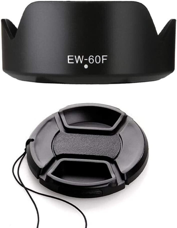 MILLETS Lens Hood Cover for EW-60F & 55mm Lens Cap for Canon EF-M 18-150mm Lens Hood(55 mm, Black)