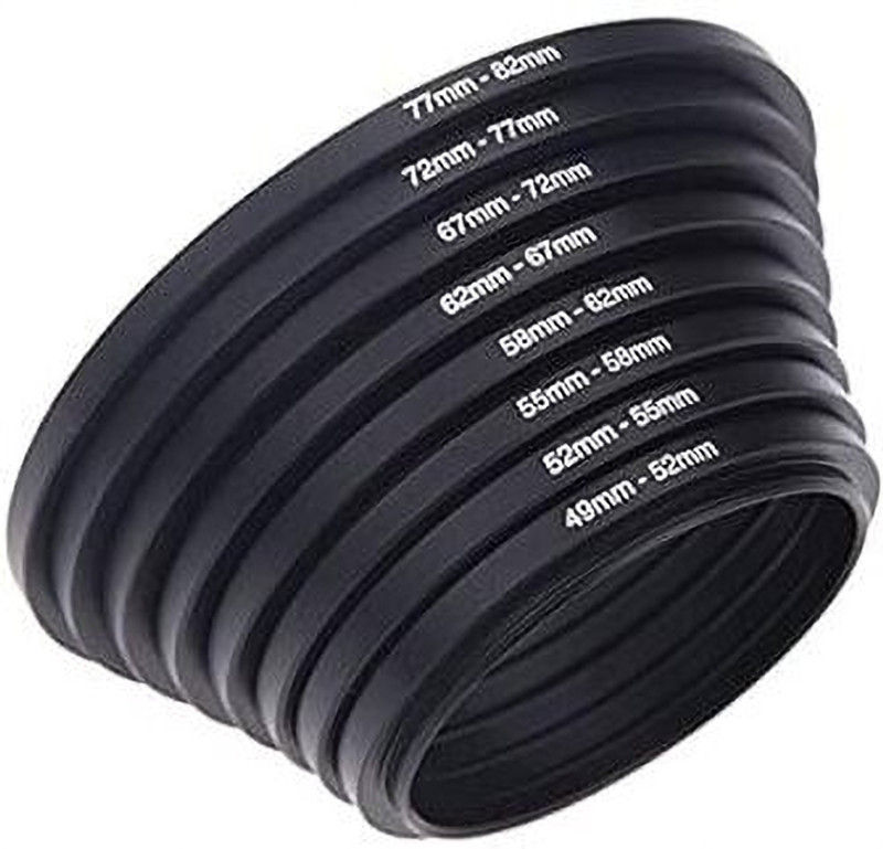 SUPERNIC Lens Stepping Ring (49-82mm) Lens Hood(49 mm, Black)