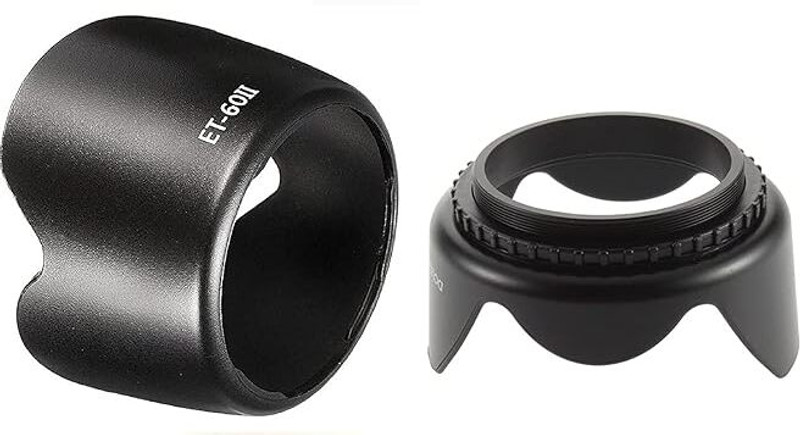 SUPERNIC Combo ET60 II Flower Lens Hood & 58mm Rev Flower Lens Hood  Lens Hood(55 mm, Black)