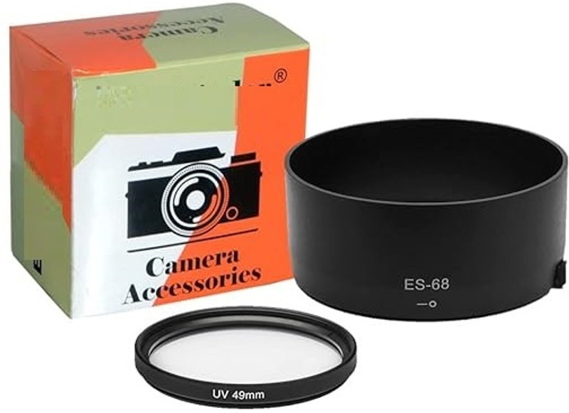 SUPERNIC ES-68 Bayonet Mount Lens Hood + 49mm UV Filter  Lens Hood(55 mm, Black)