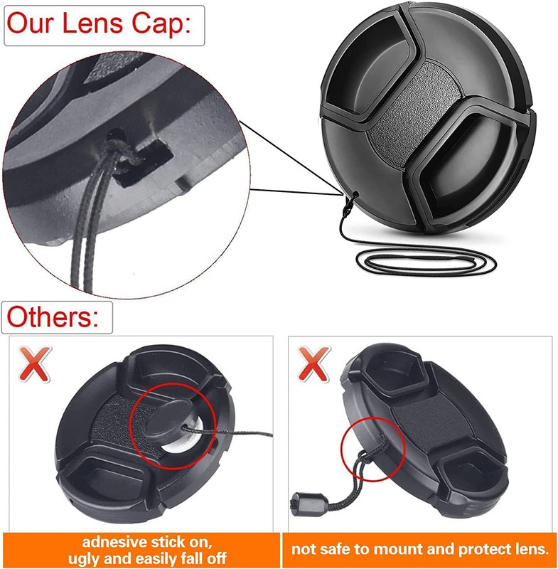 SUPERNIC 58MM Reversible Flower Lens Hood & UV Lens Filter + 58MM Lens Cap Lens Hood(55 mm, Black)