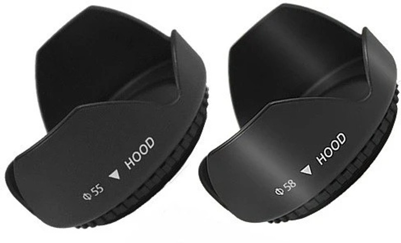 MILLETS 55mm and 58mm Digital Tulip Flower Lens Hood for Nikon D3500 Lens Hood(58 mm, Black)