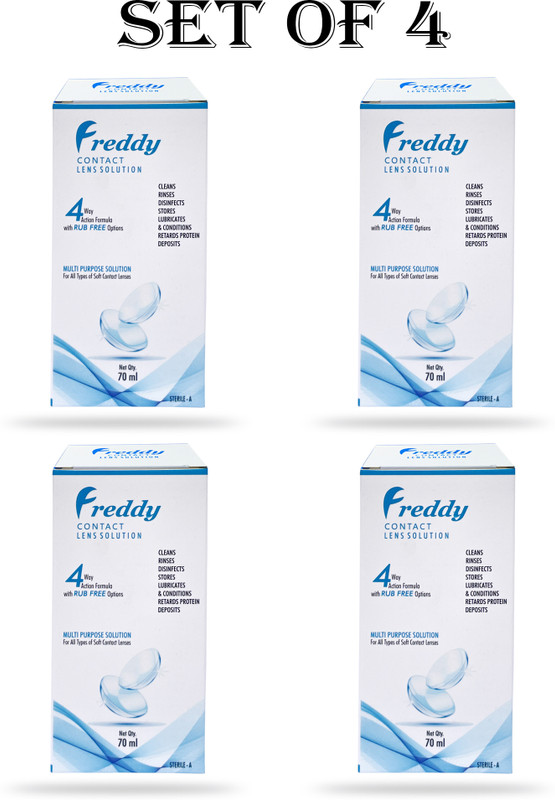 Freddy Lens Solution 70ml Tetra Pack Multipurpose Contact lens solution(280 ml)