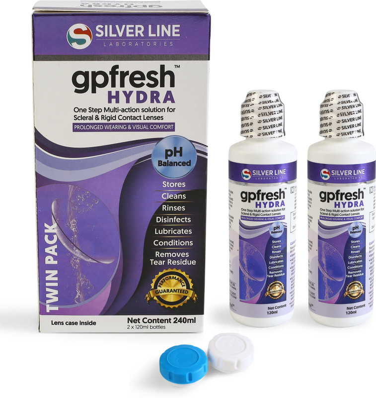 Silver Line Laboratories GP Fresh Hydra Twin Pack (120 ML x 2 Bottles) One step multi-action solution for Scleral & Rigid Contact Lenses(240 ml)