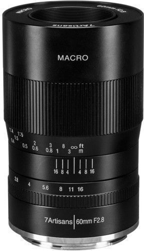 7Artisans 60mm F2.8 Mark II Macro Manual Focus Camera  APS-C Mirrorless Camera  for Fujifilm Fuji Cameras Like X-A1 X-A2 X-at X-M1 XM2 X-T1 X-T2 X-T10 X-Pro1 X-E1 X-E2 Macro Prime  Lens(Black, 60 mm)