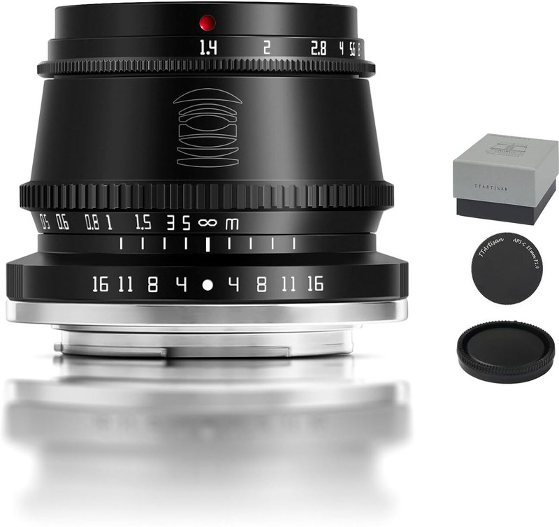 TTArtisan 35mm F1.4 APS-C Manual Focus  for Fuji X Mount Camera X-A10 X-A20 X-A3 X-A5 X-A7 X-M1 X-H1 X-T10 X-T2 X-T20 X-T3 X-T30 X-T4 X-T100 X-T200 X-Pro1 X-Pro2 X-Pro3 X-E1 X-E2S X-E3 Black Wide-angle Prime  Lens(Black, 35 mm)
