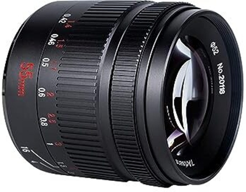 7Artisans 55mm F1.4 II  Compact Mirrorless Manual Focus Cameras APS-C Portrait  for E-Mount Cameras Wide-angle Prime  Lens(Black, 55 mm)