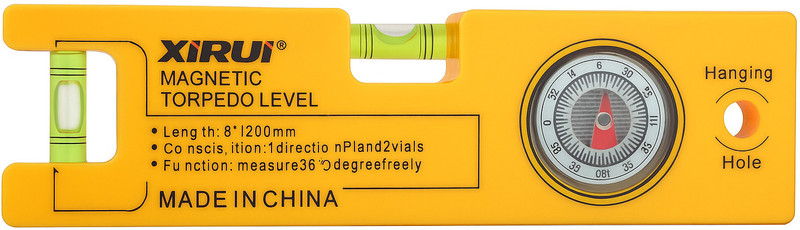 Snomex Magnetic Spirit Level with Compass | 8 Inch | Dual Vial Bubble Level_S01 Measuring_Level_01 Magnetic Torpedo Level(20.32 cm)