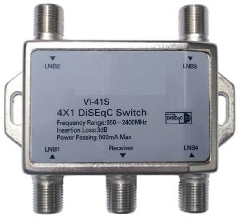 Divinext DiSEqC Switch Full HD Satellite LNB Multi-Switch 4 in 1 Solid SD-417 0 Ports 10 Mbps Unmanaged Network Switch(Silver)