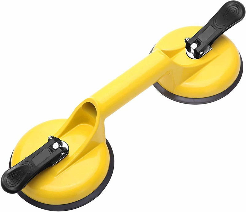 NIKTION Glass Suction Cups Aluminum Vacuum Plate Handle Glass Holder Hooks to Lift Large Glass/Floor Gap Fixer/Tile Suction Cup Lifter(Capacity - 120 KG) Non-magnetic Engineer's Precision Level(32 cm)