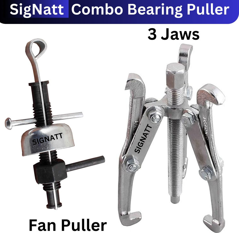 SIGNATT Combo of Fan Puller 6201 6202 Bearing Puller 4" 3Legs for Ceiling Fan and Motor Lever Tool(4 inch)