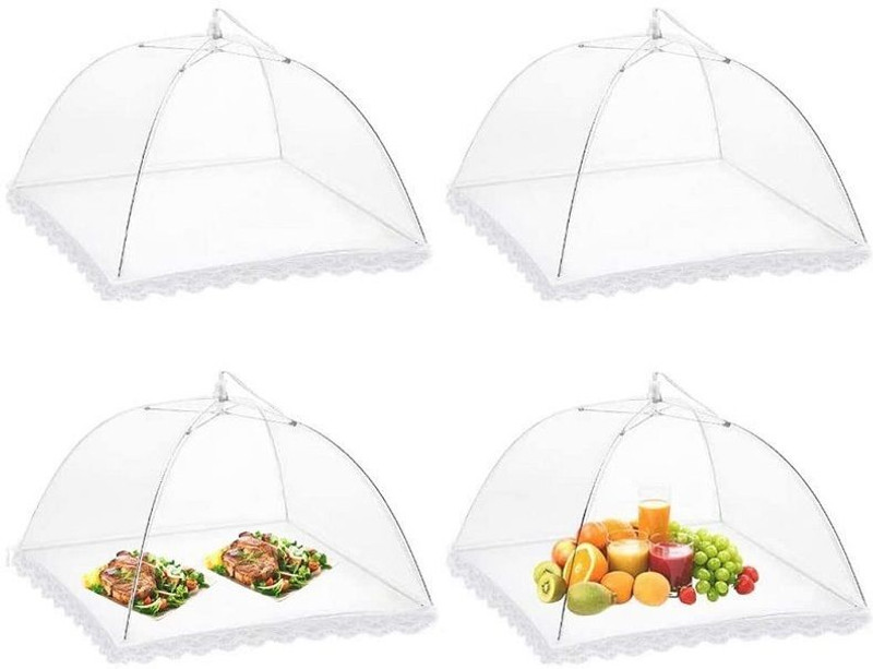 CETLO Food Cover Large and Tall Mesh Fine Net Screen Umbrella Mesh Food Covers Nets 15 inch Lid, Pack of 2(Cotton)