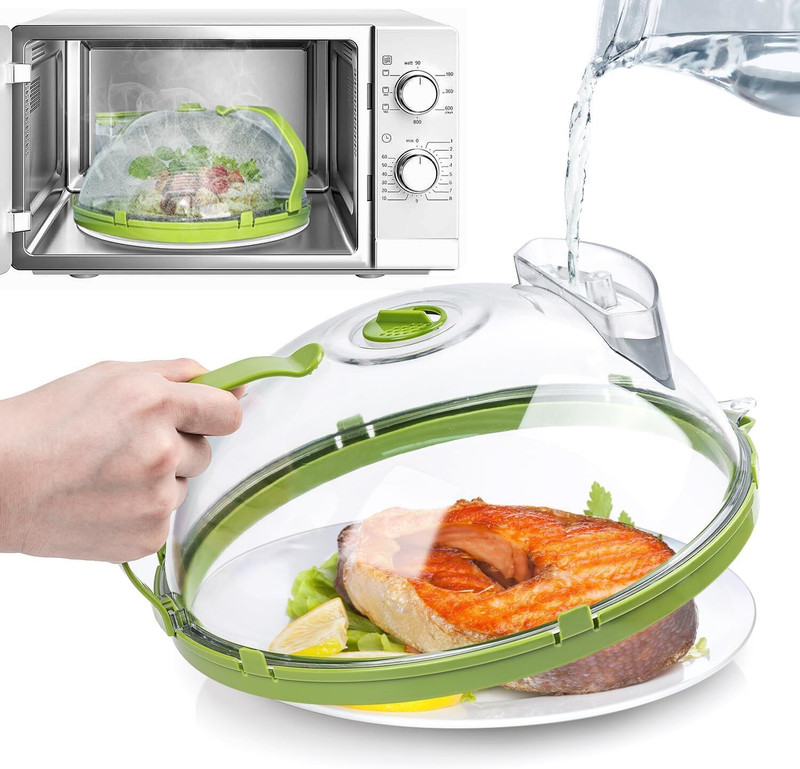 swabs Microwave Cover for Food, 10 Inch Plate Covers 10 inch Lid, Pack of 1(Plastic)