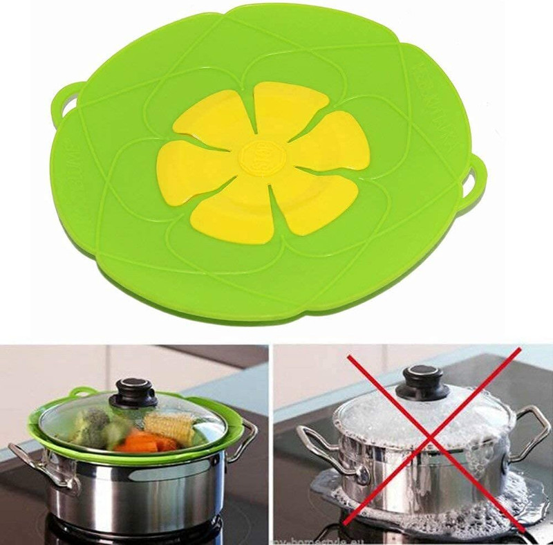 Livanoir Flexible Silicone Pots Spill Stopper Lid Cover 4 inch Lid, Pack of 1(Silicone)