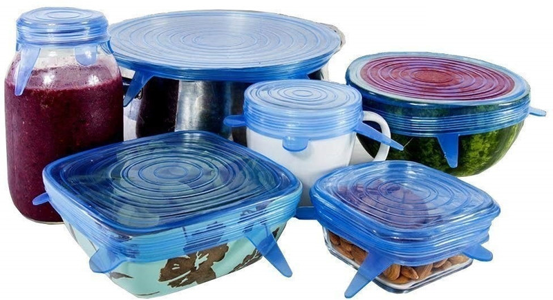 Masox Store Premium Silicone Lid Flexible Round Shape 6 Different Sizes for Food Storage A6 2.6 inch, 3.8 inch, 4.5 inch, 5.7 inch, 6.5 inch, 8.3 inch Lid Set, Pack of 6(Silicone)