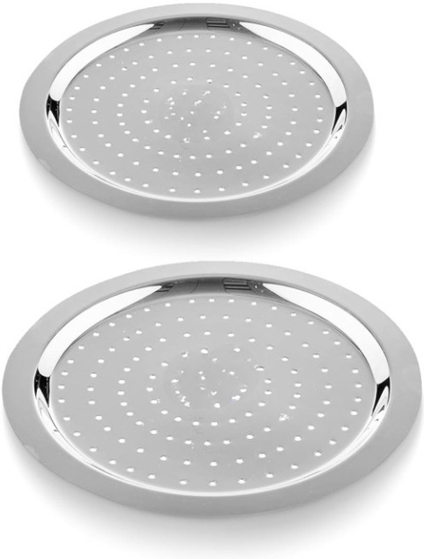 DIAMOND STEEL Stainless Steel Lid | Hole Lid | Milk Cover Plate| Steel Jali Plate 8.5 inch Lid Set, Pack of 2(Stainless Steel)