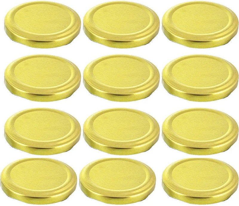 Machak 2.8 Inch Iron Jar Lid (63 mm) for Glass Jars | Leak Proof | Pack of 12 2.8 inch Lid, Pack of 12(Iron)