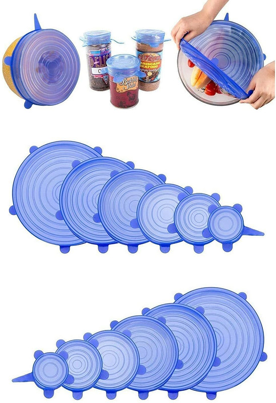 VOXXIL IVX®-909-CD-Food and Bowl Covers, Dishwasher and Freezer Safe 5 inch Lid Set, Pack of 12(Silicone)