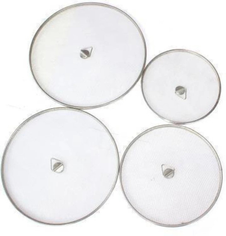 CARNIVAL Stainless Beautyfull Lid/ Net Lid/Net Cover Set 3 Pcs Multi Purpose Use 8 inch, 10 inch, 11 inch Lid Set, Pack of 3(Stainless Steel)