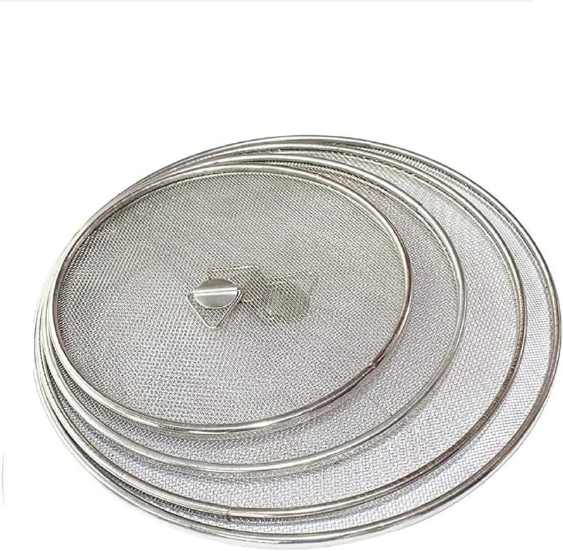ECOMCLOUD Net Cover Lid For Fruits Milk Food For Kitchen And Dining Table 6 inch, 7 inch, 8 inch, 9 inch Lid Set, Pack of 4(Stainless Steel)