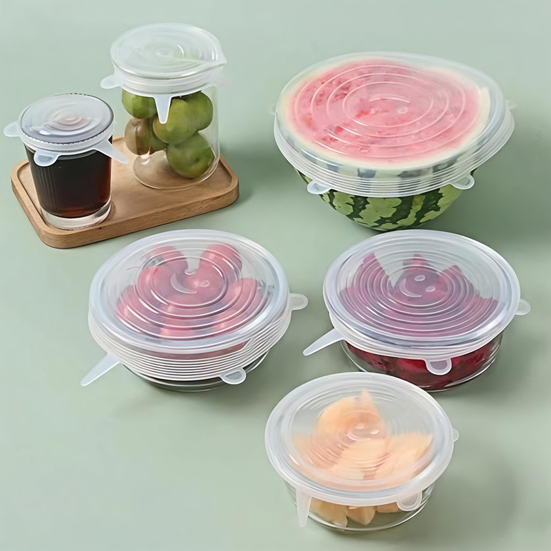 MAHETGOODS silicone lid cover,stretch lid set,multi size silicone cover (SET OF 6), 3 inch Lid Set, Pack of 1(Silicone)