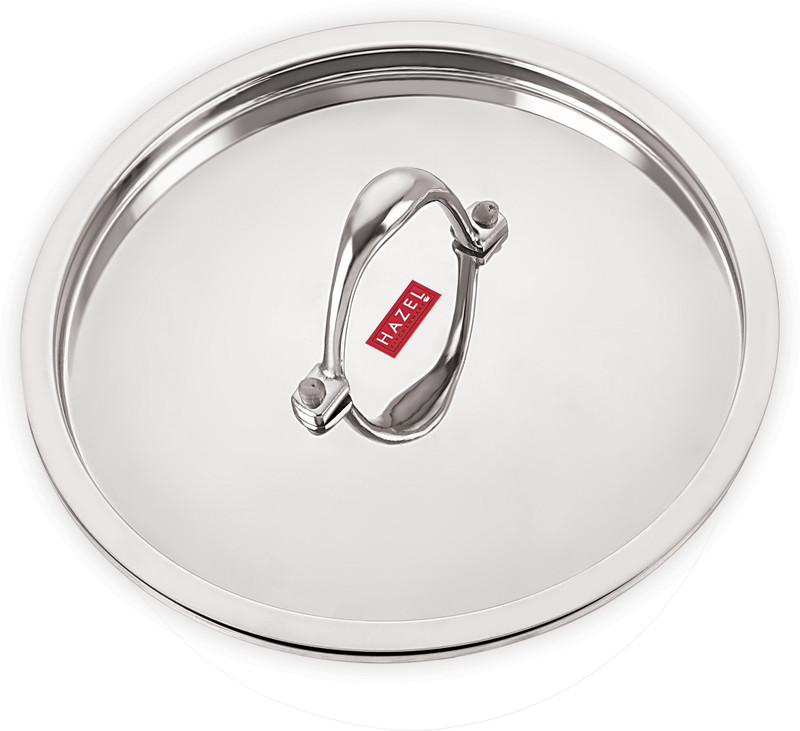 HAZEL Stainless Steel Plain Lid With Handle, 22 cm 8.66 inch Lid, Pack of 1(Stainless Steel)