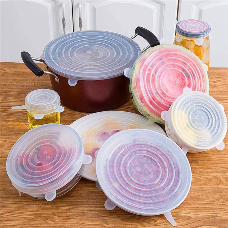 Lumevo Silicon Food Wrap Lid 2.5 inch Lid Set, Pack of 6(Silicone)