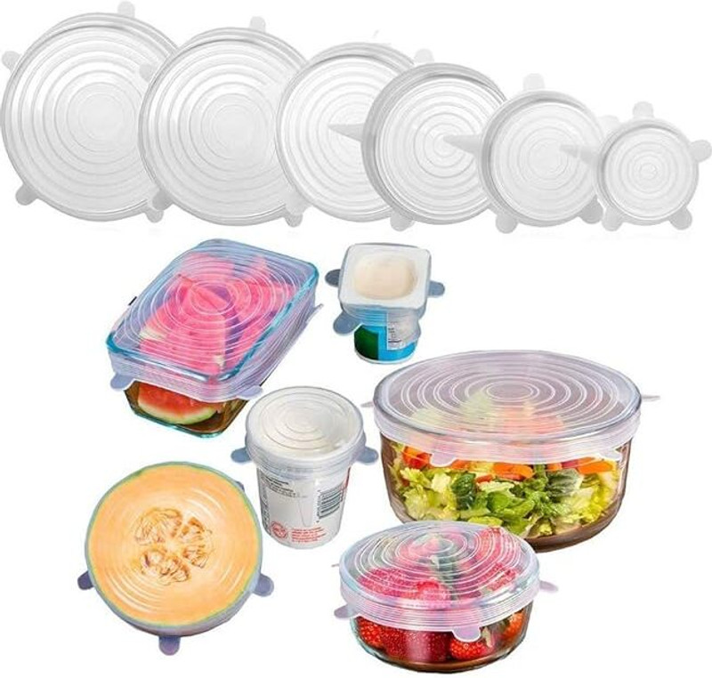 Vyani unjiya Silicon Food Wrap Lid Microwave Safe Flexible and Reusable AirTight Sealer 4 inch Lid Set, Pack of 1(Silicone)