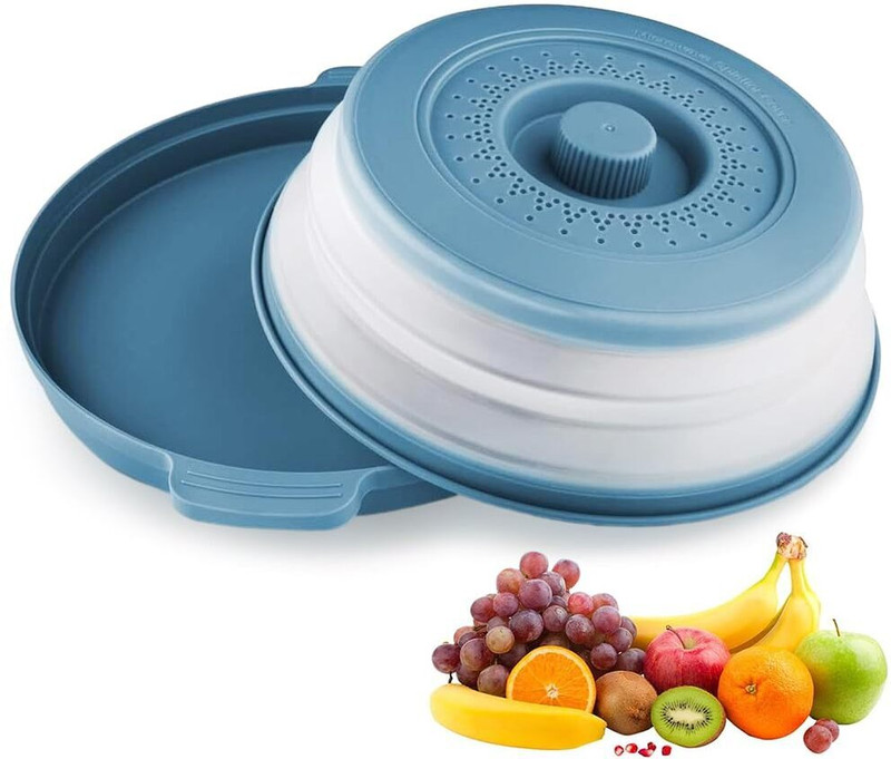 HASTHIP Microwave Splatter Cover & Tray Microwave Dish Cover Lid for Heating 10.6 Inch 12 inch Lid, Pack of 1(Plastic)