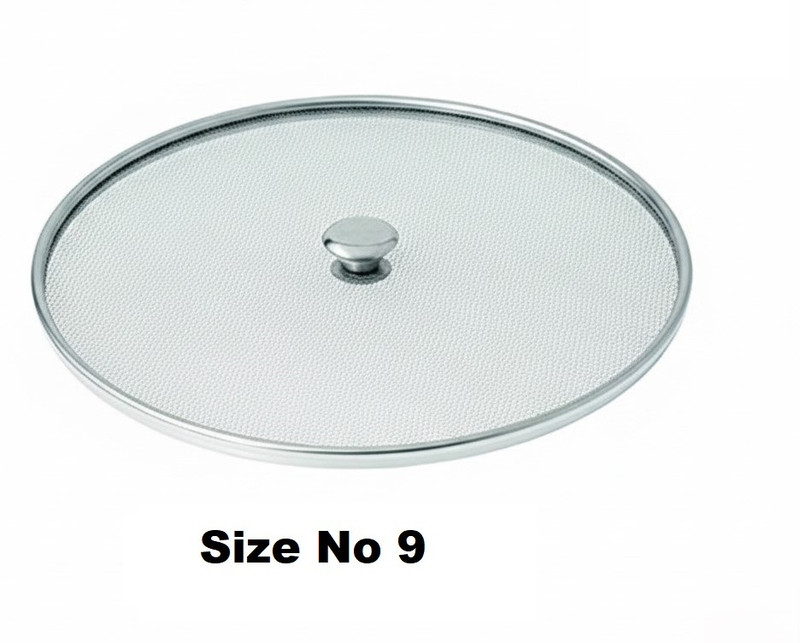 Granny Kitchen Heavy Duty Fine Mesh Grease Splatter Guard Lid with Heat-Resistant Handle 9 inch Lid, Pack of 1(Stainless Steel)