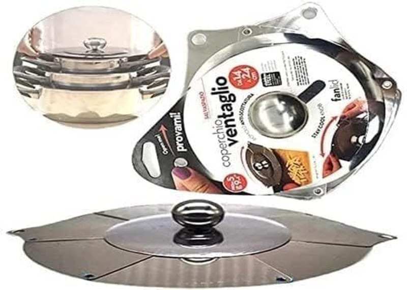 vepson Adjustable Folding Steel Lid 5 inch Lid, Pack of 1(Stainless Steel)