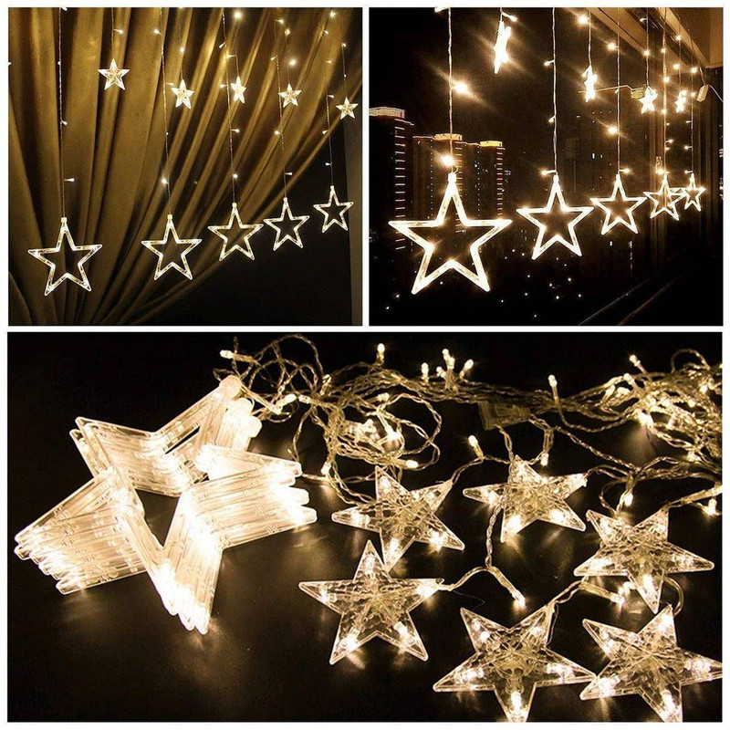 The Retake Enterprises 6x6 Star Curtain Light With Different Flashing Modes (Pixel) Chain Plastic Light Hanging Chain Rod