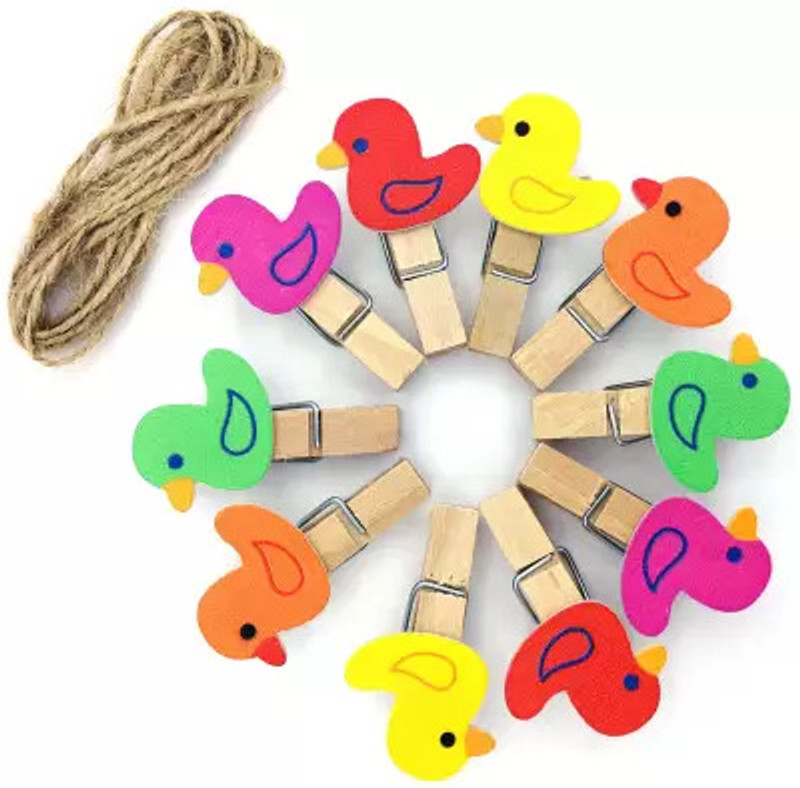 WOODEX WD-01 Cute Duck Wooden Clips Chain Wood Light Hanging Chain Rod