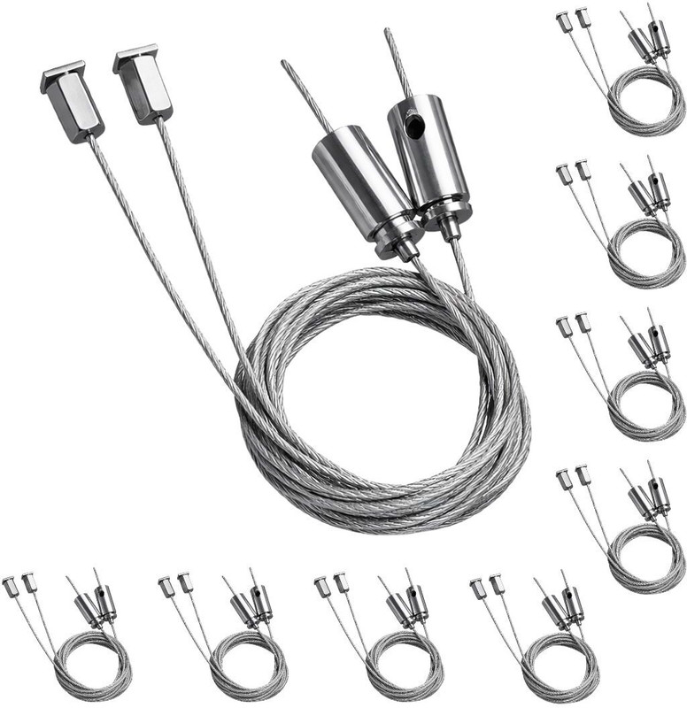 AluBrightline AL-Hanging Wire (1Meter) Stainless Steel Hanging Kit Home Lights -Pack 02 Chain Stainless Steel Light Hanging Chain Rod