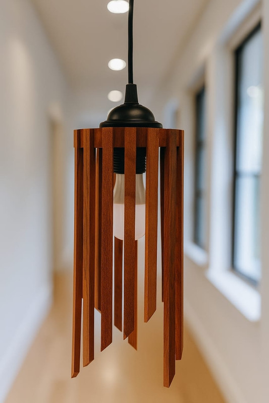 Daylight IND-NTBR-WOOD-FST S-Hook Wood Light Hanging Chain Rod